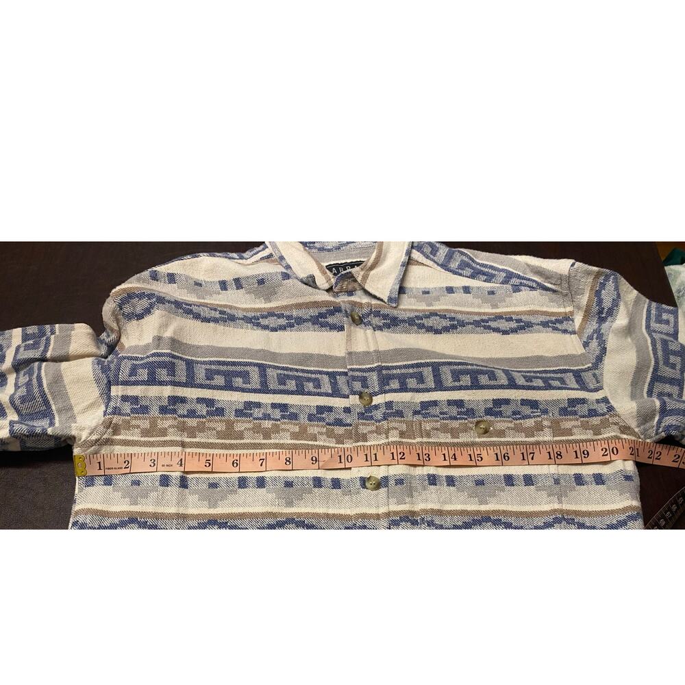Array‎ Men’s Southwestern Aztec Button Down Shirt Medium Cotton Long Sleeve Cozy - Picture 5 of 7
